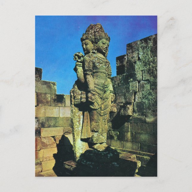 Brahma-Statue, Zentralschrein, Prambanan, Java Postkarte (Vorderseite)