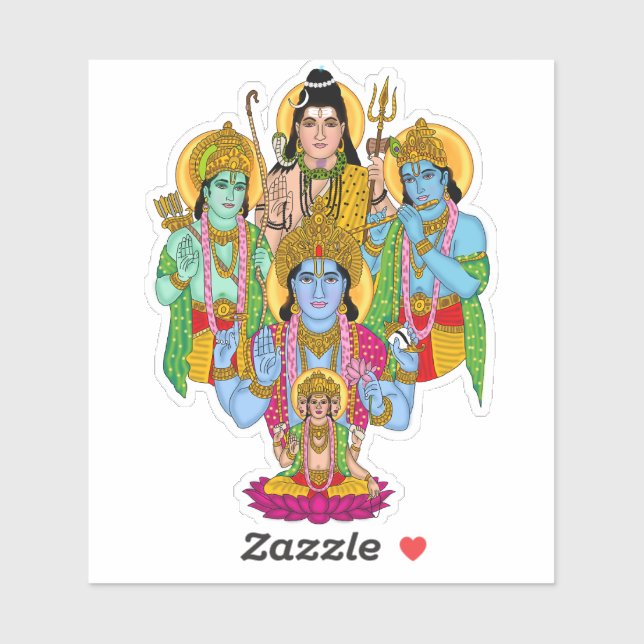 Brahma Vishnu Shiva Ram Krishna Aufkleber (Blatt)