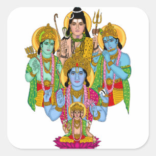 Brahma Vishnu Shiva Ram Krishna Aufkleber