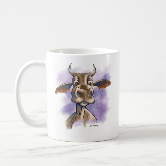 Brahman Cow Cartoon Kaffeetasse (Links)