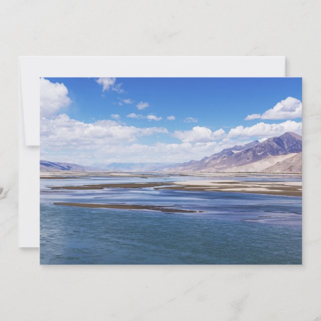 Brahmaputra Fluss- und Berglandschaft - Tibet Einladung (Vorderseite)