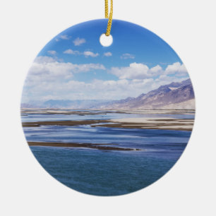 Brahmaputra Fluss- und Berglandschaft - Tibet Keramik Ornament