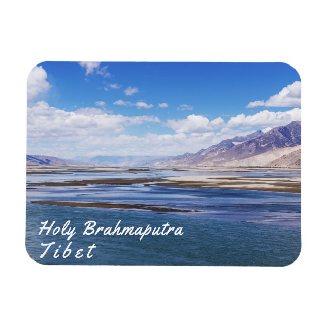 Brahmaputra Fluss- und Berglandschaft - Tibet Magnet (Horizontal)