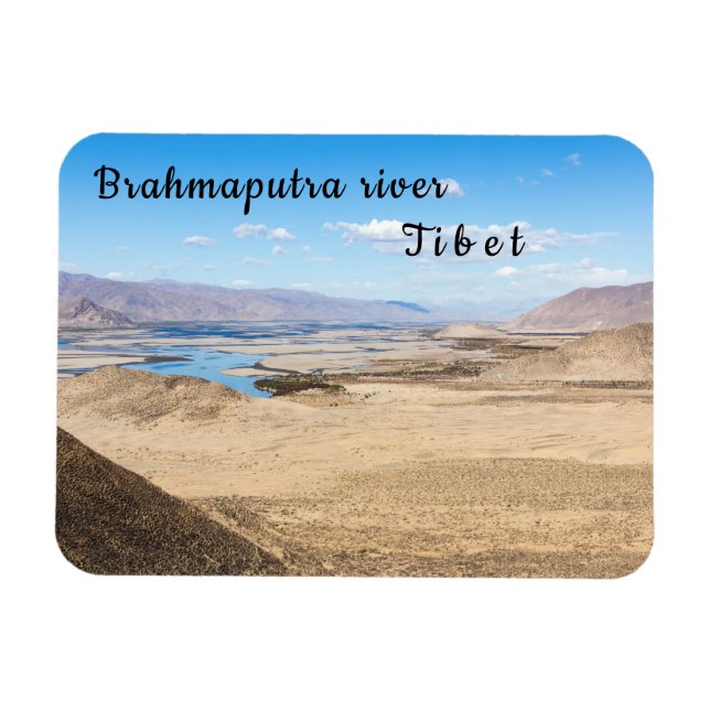 Brahmaputra Fluss und Wüstenlandschaft - Tibet Magnet (Horizontal)