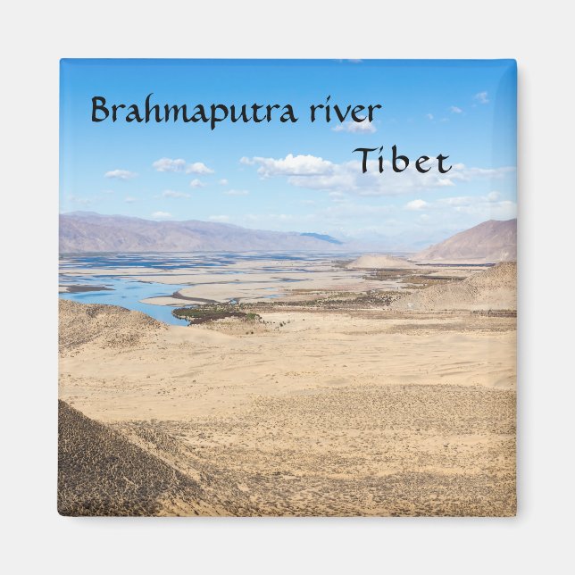 Brahmaputra Fluss und Wüstenlandschaft - Tibet Magnet (Vorne)