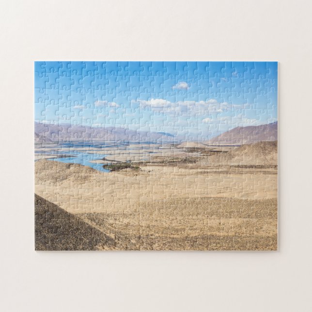 Brahmaputra Fluss und Wüstenlandschaft - Tibet Puzzle (Horizontal)
