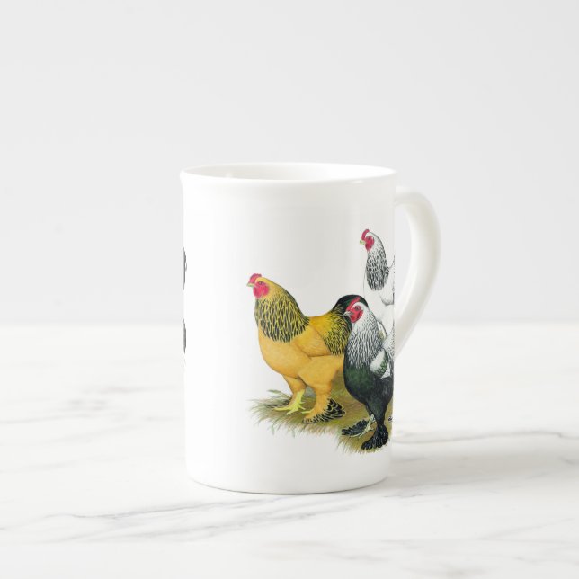 Brahmas Three Roosters Prozellantasse (Vorderseite Rechts)