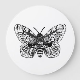 Brahmin moth drawing große wanduhr