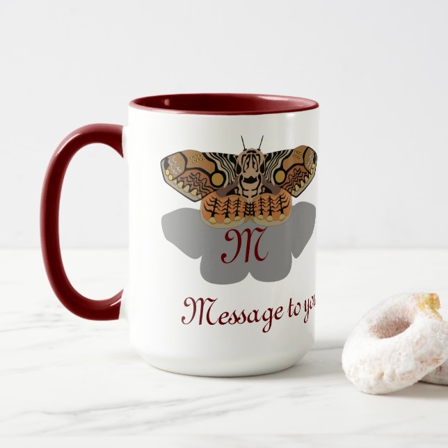Brahmin Moth Monogram Tasse (Mit Donut)