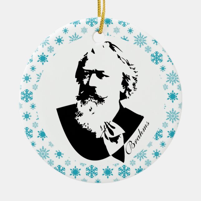 Brahms Komponist-Musik-Weihnachtsandenken Keramik Ornament (Vorne)