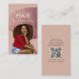 Braid Salon Beauty Black Bold Typografie Visitenkarte