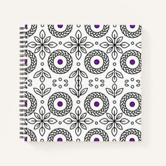 Braided Mandala und Leaf Motif Spiral Notebook Notizbuch