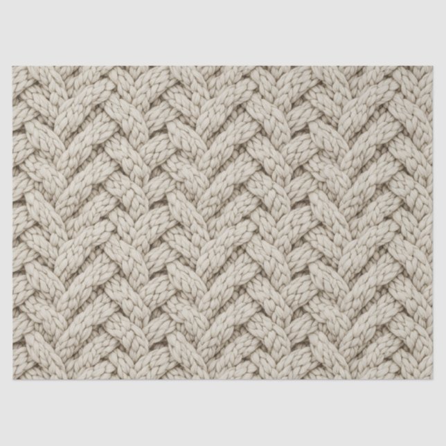 Braided Thread Knit Texture – Warm Beige (2) Seidenpapier (Vorderseite)