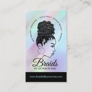 Braids Hair Stylist Braider Beautician Salon Visitenkarte