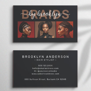 Braids Hair Stylist Moderne Fotos Visitenkarte