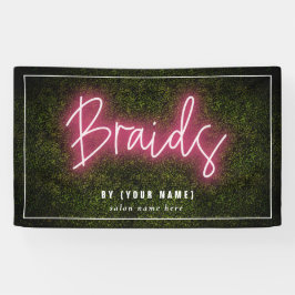 Braids Neon Boxwood Hair Salon Kosmetologe Banner
