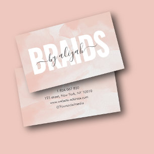 Braids Typografie Aquarellfarbe Rosa Visitenkarte
