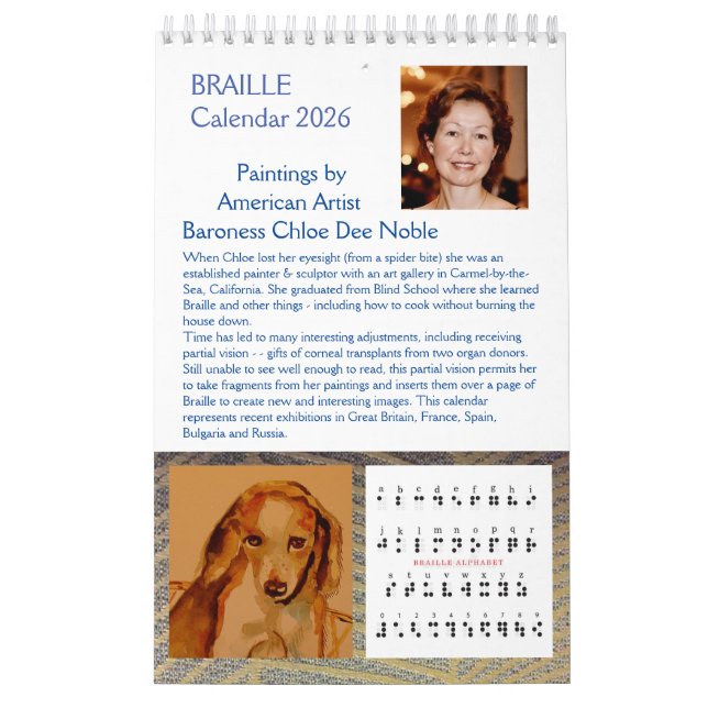 Braille 2026 von Chloe Dee Noble - Kalender (Titelbild)
