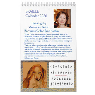 Braille 2026 von Chloe Dee Noble - Kalender