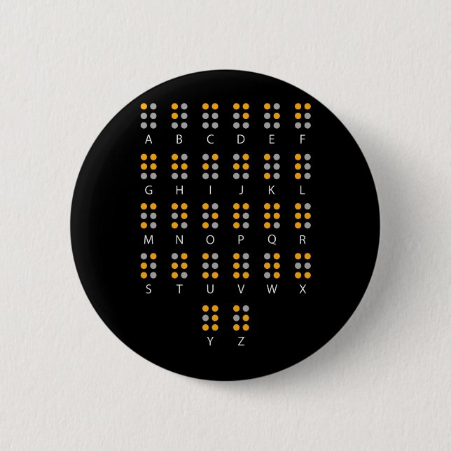 Braille Alphabet Blinde Kunst Button (Vorderseite)