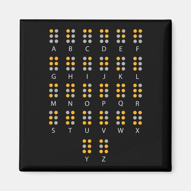 Braille Alphabet Blinde Kunst Magnet (Vorne)