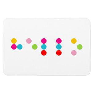 Braille blinde Alphabete Buchstaben hello Magnet
