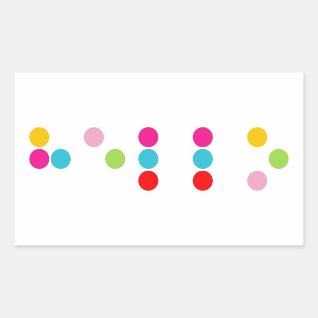 Braille blinde Alphabete Buchstaben hello Rechteckiger Aufkleber (Vorderseite)