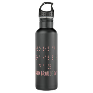 Braille-Shirt, Welt-Braille-Tag, Braille-Schrift Edelstahlflasche