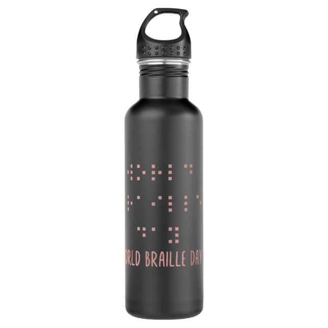 Braille-Shirt, Welt-Braille-Tag, Braille-Schrift Edelstahlflasche (Vorderseite)