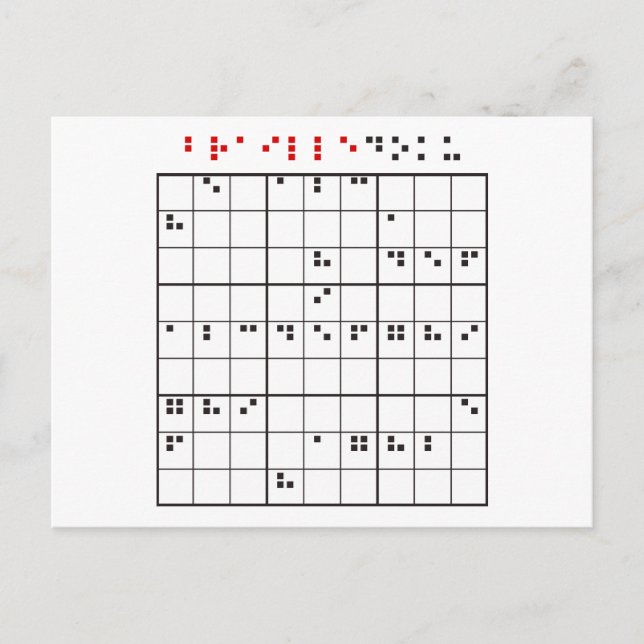 Brailledoku Postkarte (Vorderseite)