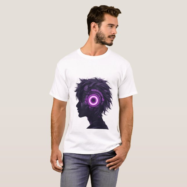 Brain AFK – Minimal Tech Konzeptdesign T-Shirt (Vorne ganz)