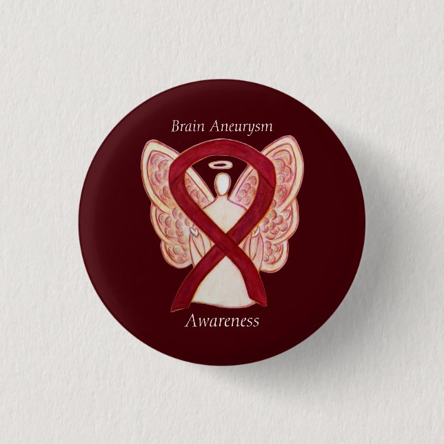 Brain Aneurysm Awareness Angel Ribbon Art Button (Vorderseite)
