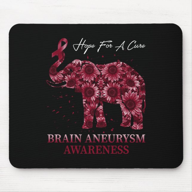 Brain Aneurysm Awareness Burgundy Ribbon Mousepad (Vorne)