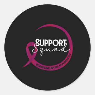 Brain Aneurysm Awareness Burgundy Ribbon Support S Runder Aufkleber