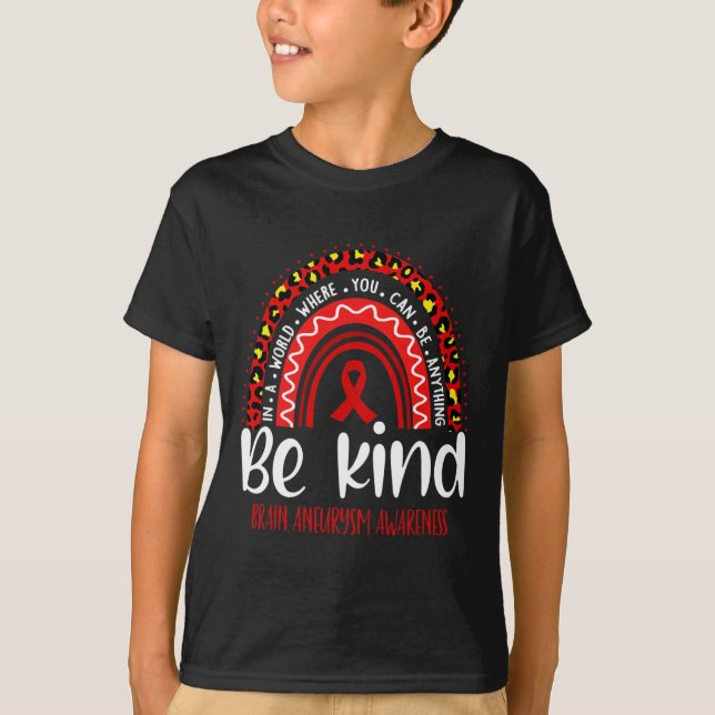 Brain Aneurysm Awareness Leopard Rainbow Choose Ki T-Shirt (Vorderseite)