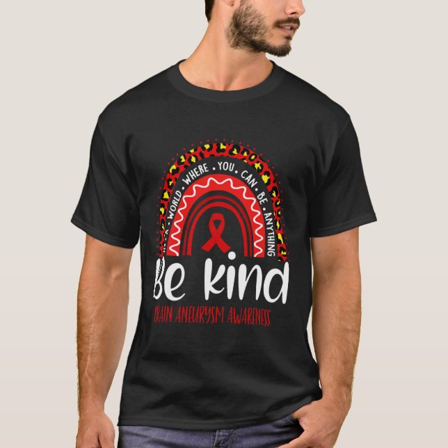 Brain Aneurysm Awareness Leopard Rainbow Choose Ki T-Shirt (Vorderseite)