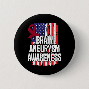 Brain Aneurysm Awareness Ribbon Button