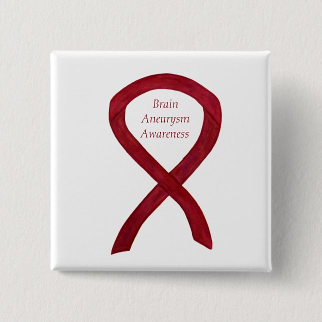 Brain Aneurysm Awareness Ribbon Custom Art Button (Vorderseite)