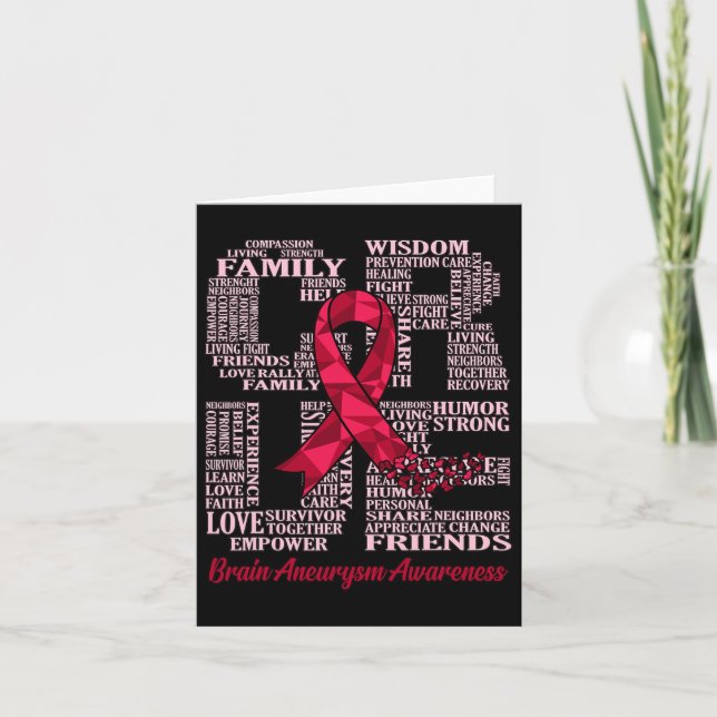 Brain Aneurysm Awareness Ribbon Month Support Grap Karte (Vorderseite)