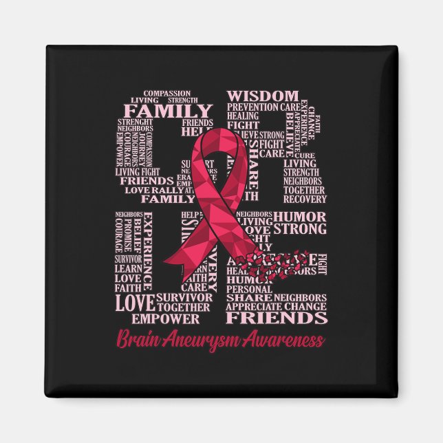 Brain Aneurysm Awareness Ribbon Month Support Grap Magnet (Vorne)