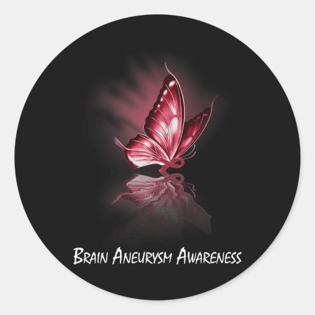 Brain-Aneurysm-Awareness Runder Aufkleber (Vorderseite)
