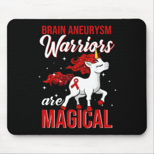 Brain Aneurysm Awareness Warrior Fun Unicorn Mousepad