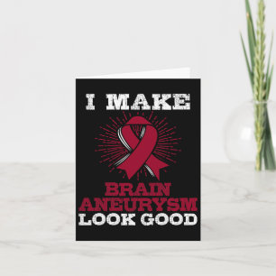 Brain Aneurysm Burgundy Awareness Ribbon Karte