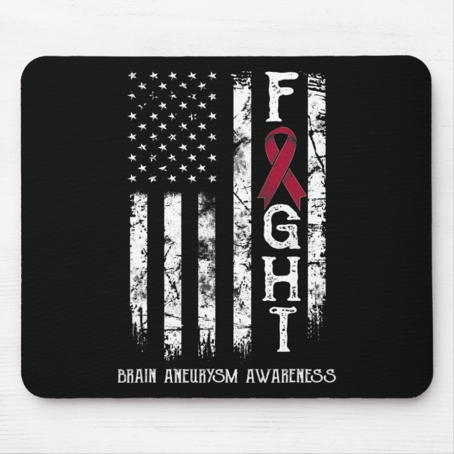 Brain Aneurysm Krieger US-Flagge Mousepad (Vorne)