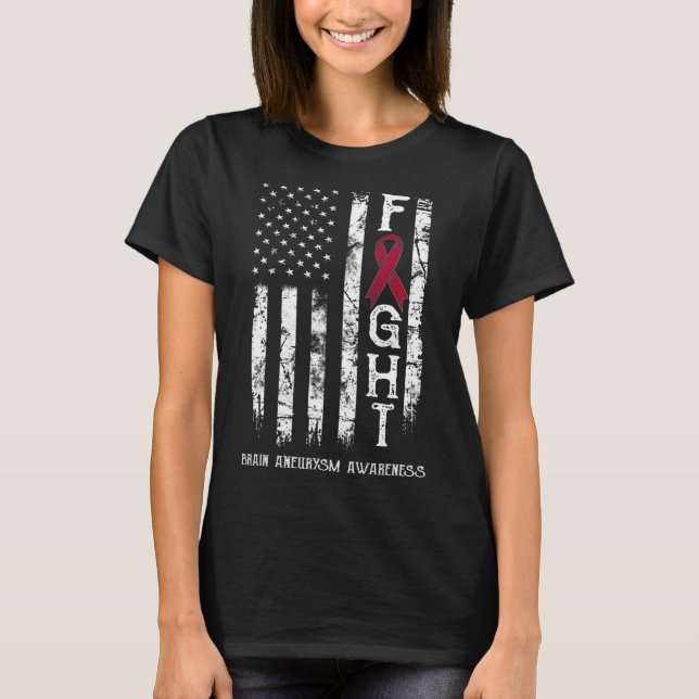Brain Aneurysm Krieger US-Flagge T-Shirt (Vorderseite)