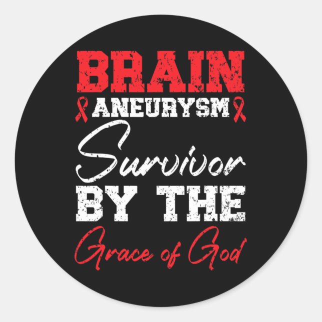 Brain Aneurysm Survivor Medical Bedingung Aneurysm Runder Aufkleber (Vorderseite)