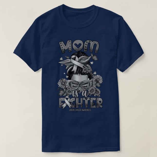 Brain Awareness Mama Kämpfer chaotischen Bun T-Shirt (Design vorne)