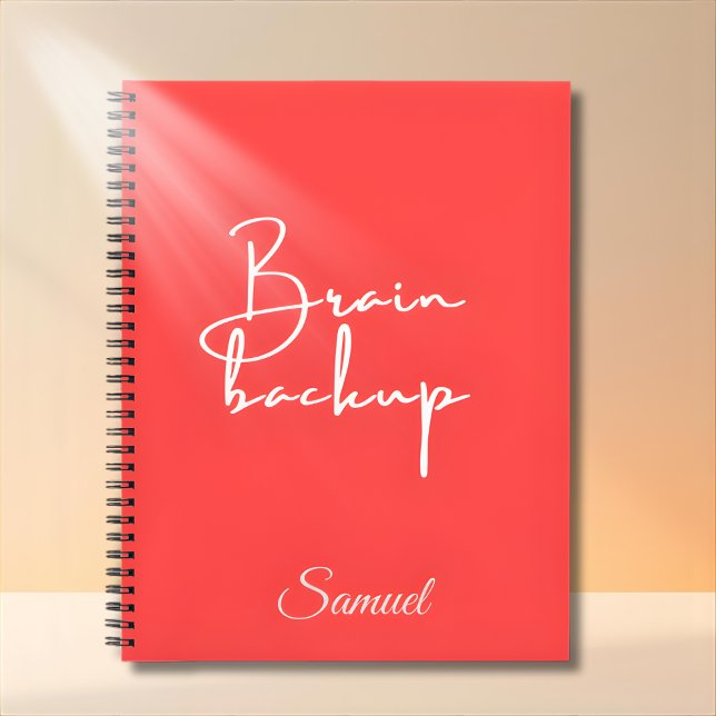Brain Backup – Personalized Spiral Notebook Quotes Notizbuch (Von Creator hochgeladen)