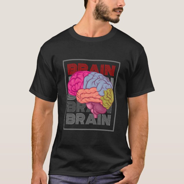 Brain Brain Shirt - Quirky Smart Thinker Graphic T (Vorderseite)