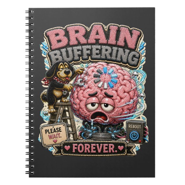 Brain Buffering Forever Persönliches Lustiges Notizblock (Vorderseite)